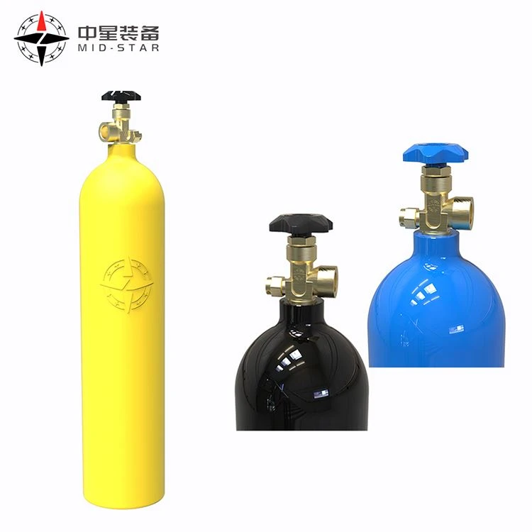 Cilindro de gas industrial con válvula CGA 580